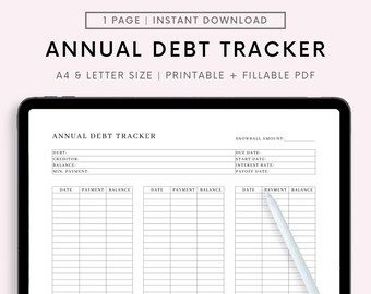 Debt Payment Tracker Printable, Snowball Debt Tracker Printable, Debt Tracker Printable, Debt Snowball Tracker, Debt Progress Tracker, PDF