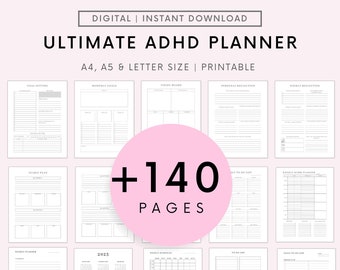 ADHD Planner Adult, ADHD Planner Printable, ADHD Productivity Planner, adhd Digital Planner, adhd Journal Printable, adhd Adult Planner Pdf