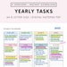Yearly Tasks Printable Landscape, Yearly to Do List, Minimalist Yearly ...
