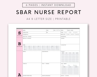 SBAR Nurse Report Sheet Med Surg Nurse Brain ICU Report Sheet for Nurse RN Nursing Report Sheet, New Grad Nurse W/ Telemetry & To-Do Log