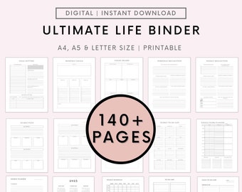 Home management binder household planner life planner printable inserts ultimate household binder planner bundle life organizer pdf pages