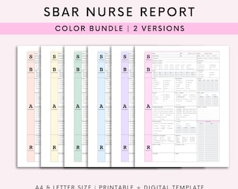 Bundle ICU SBAR Nurse Report Sheet, Nursing Brain Sheet Med Surg, Nurse Handoff, RN Report, Nursing Shift Report, Pcu Nurse Report Sheet