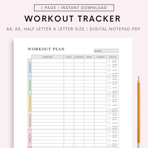 Exercise Tracker, Workout Tracker, 75 Soft challenge,Fitness log,workbook log template,Fitness Tracker,Weight Loss Tracker,Workout Printable