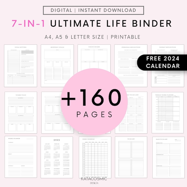 Home management binder household planner life planner printable inserts ultimate household binder planner bundle life organizer pdf pages