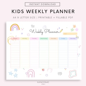 Weekly Schedule for Kids Printable, Homeschool Weekly Schedule, Weekly Planner To Do List, Kids Week Schedule, Week School Schedule