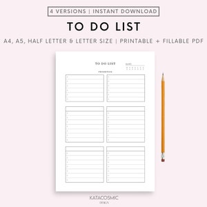 Liste de tâches minimale imprimable, modèle de liste de tâches simples, planificateur de productivité, modèle de liste de tâches vierge, planificateur de liste de contrôle vierge imprimable