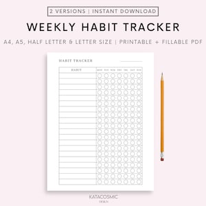 Weekly Habit Tracker Printable, Habit Tracker Template, Daily Routine ...