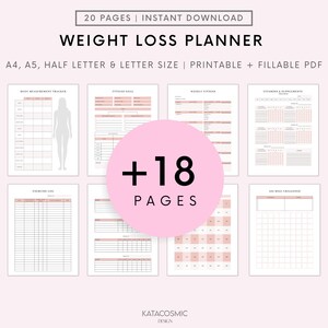 Gewichtsverliesdagboek 2023: Gewichtsverlies-tracker, Fitnessplanner, Gewichtsverliesplanner | Digitale afdrukbare PDF | IPad Happy Planner GoodNotes