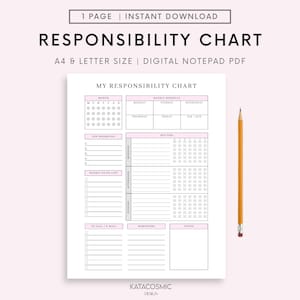 The Ultimate Responsibility Chart! Printable Editable | For Daily Weekly Chores, Routines, Goals, Checklist | Kids Teens Adults, Template