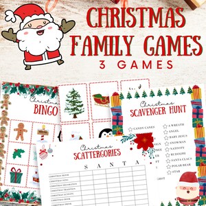 Christmas Game Bundle, Printable Family Games, Virtual Party Games ...