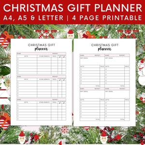 Weihnachtsgeschenkliste Einkaufsliste, Bester Geschenkplaner zum Ausdrucken, Weihnachtseinkaufs-Tracker, Geschenk geben Planner A5 Planner Einlegeseite, A4 Letter