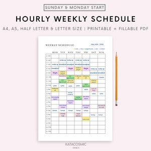 May include: A printable weekly schedule template with a colourful design. The template includes a grid with days of the week, times from 5 AM to 11 PM, and space for writing in activities. The text "May 16th - 22nd" is at the top of the template.
