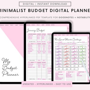Digital Budget.pdf Digital Budget Planner Budget Template Monthly Budget - Etsy