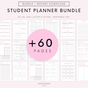 Printable Planner, Printable Student Planner Bundle, Study Planner Bundle, Academic Planner, College Planner, High School, Semester Planner.