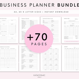 Printable Business Planner Bundle, Small Business, Product and Social media Templates, Finance, Client, Project, Affiliate, Trackers