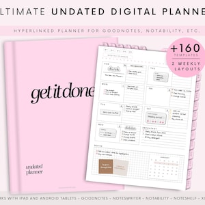 Digital Planner Undated, iPad & Android Planner, GoodNotes Planner, Digital Calendar, Daily, Weekly, Monthly Journal, 2024 2025 iPad Planner