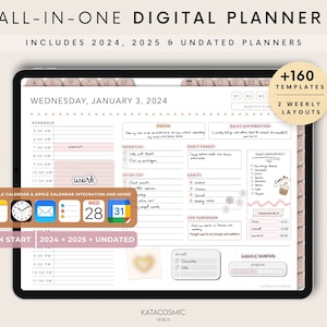 Digital Planner 2024 2025 & Undated, GoodNotes Planner, Daily Planner, Weekly Planner, Notability Planner, iPad Planner