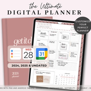 2024 2025 & Undated Digital Planner,GoodNotes Planner,Daily Planner,Weekly Planner,Notability Planner,iPad Planner,Apple Google Planner,Plan