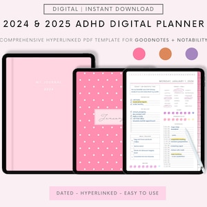 2024 ADHD Planner, ADHD Daily Planner, Adhd GoodNotes Planner, Adhd Adult Planner, Planner Adhd, ADHD Planner, Adhd Digital Daily Planner