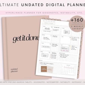 Digital Planner Undated, iPad & Android Planner, GoodNotes Planner, Digital Calendar, Daily, Weekly, Monthly Journal, 2024 2025 iPad Planner
