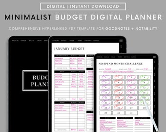 Minimalist Digital Budget Planner, GoodNotes Digital Planner, Budget Planner Android,Digital Planner for iPad,Monthly Budget Paycheck Budget