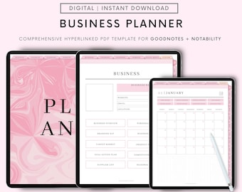 Digital Planner for Small Business, Undated Trackers, Social Media, Finances, GoodNotes Digital Journal, Monthly, Weekly, Side Hustle, iPad