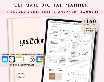 2024 Digital Planner | DATED Goodnotes Digital Planner 2024 | Digital Journal | Daily Planner | iPad Planner | Daily Notability Planner