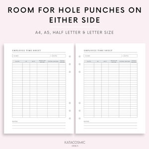 Printable Employee Time Sheet Editable Canva Digital Template ...