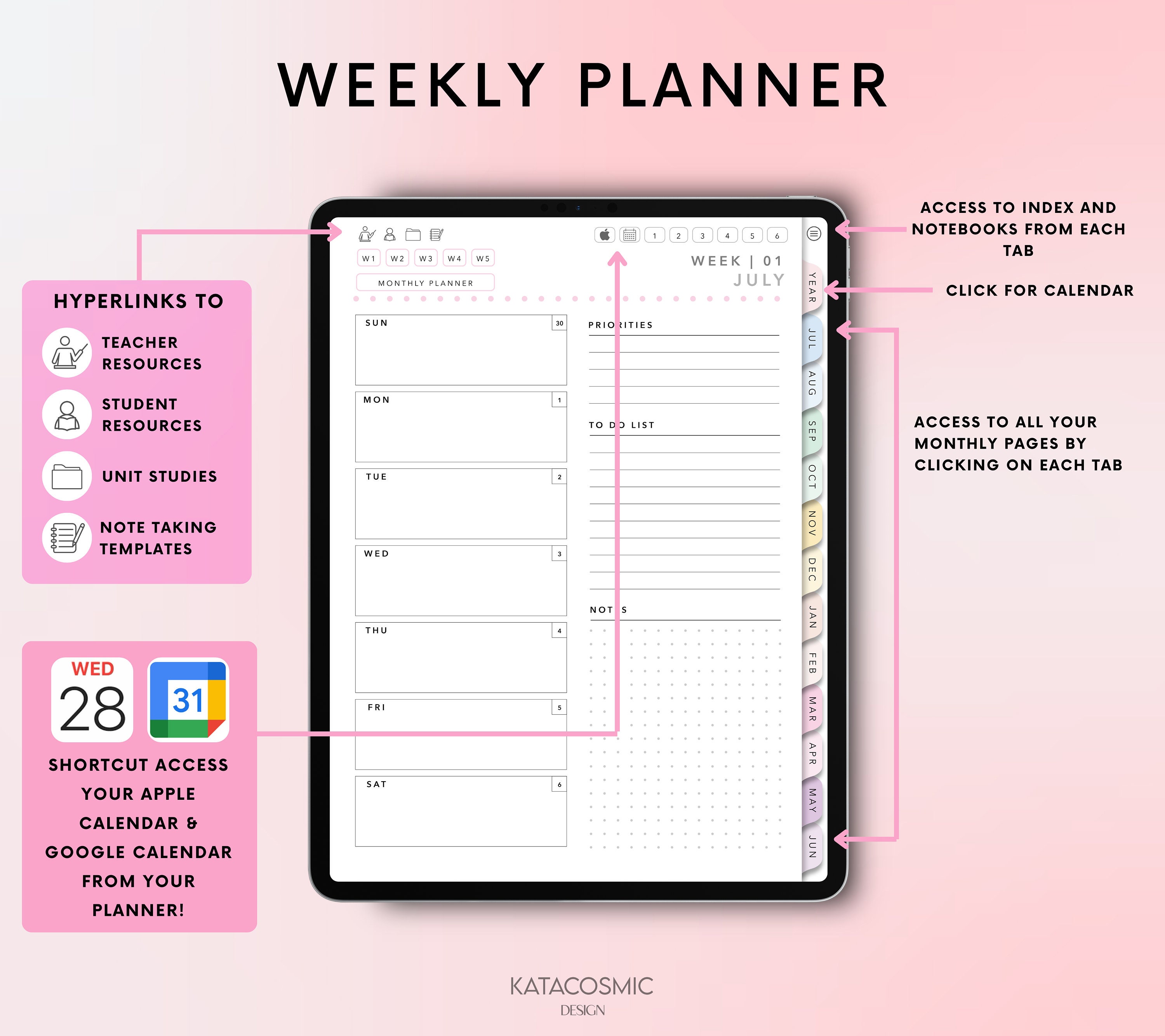 Digital Teacher Planner 2024 - 2025 DATED Lesson Planner, Academic ...