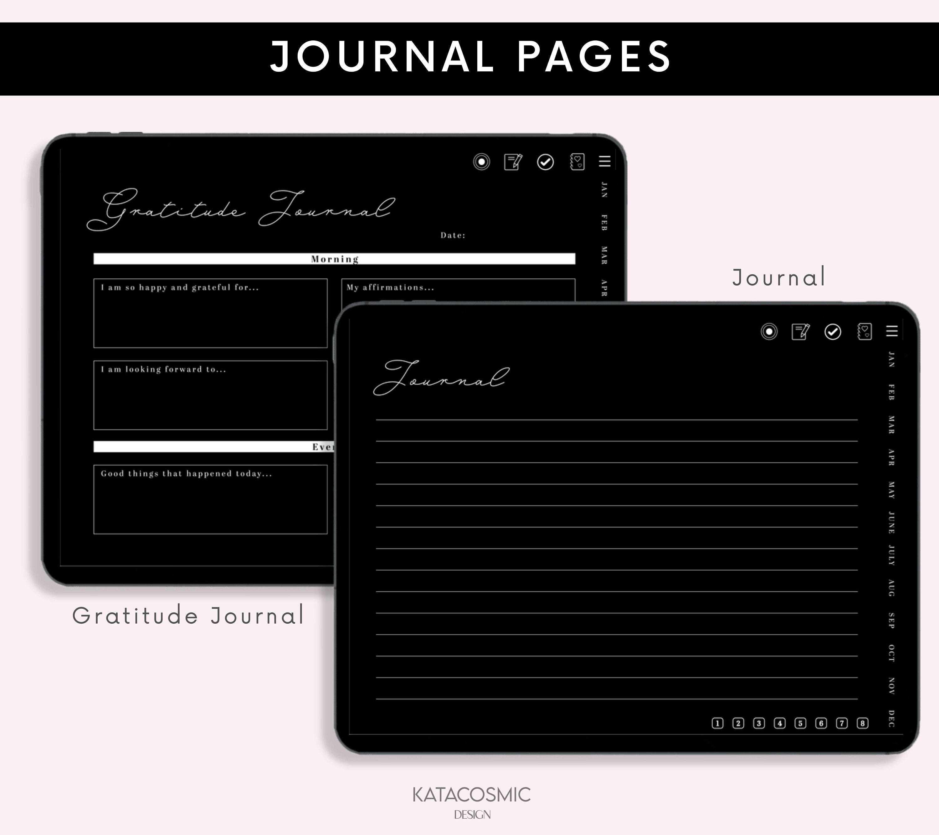 Undated Dark Mode Digital Planner for Goodnotes/notability, Hyperlinked ...