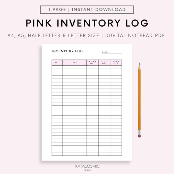 Printable Inventory Tracker Inventory Management Form - Etsy