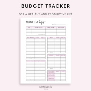Printable Monthly Budget Planner, Budget Template, Finance Planner ...
