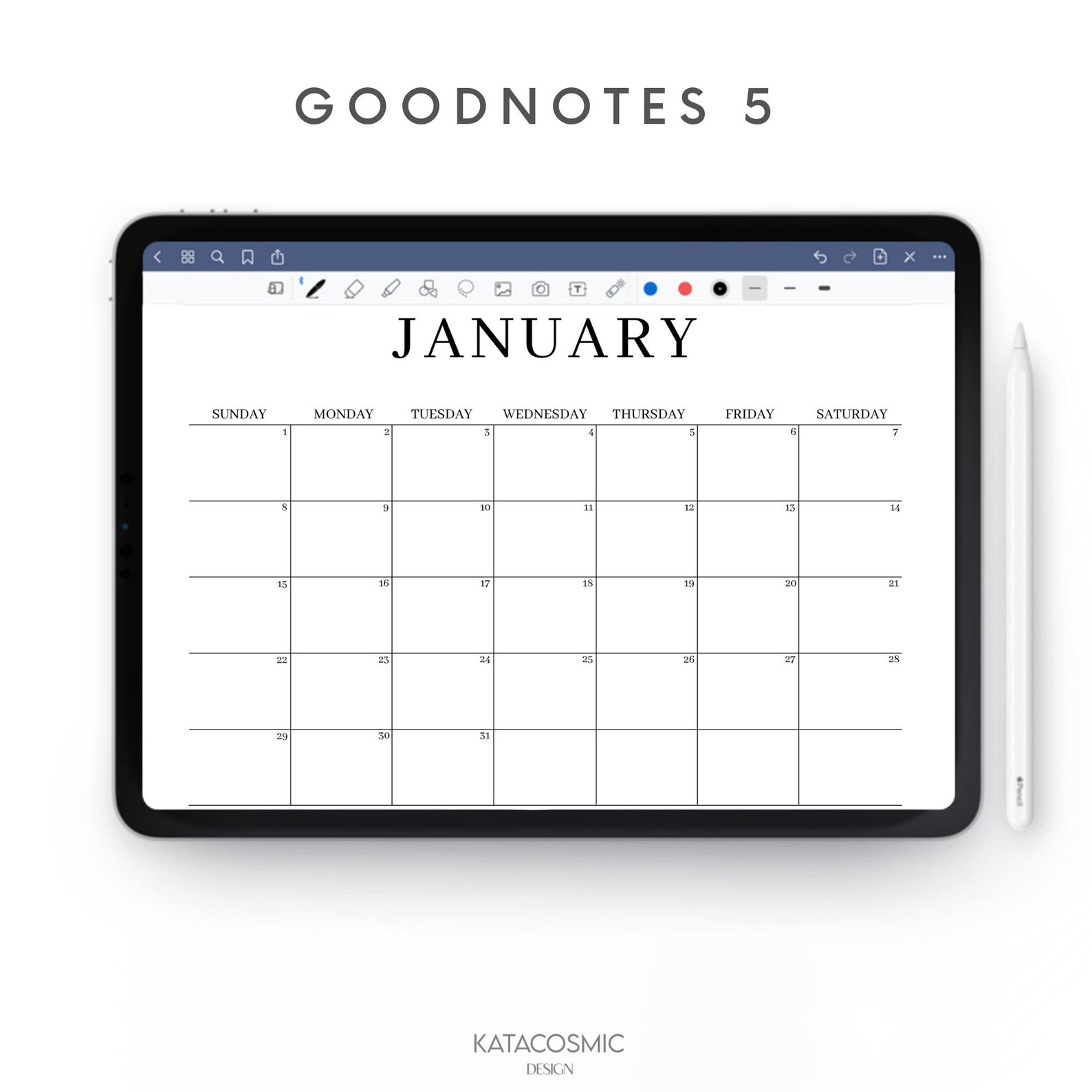 2023 Digital Monthly Planner Printable Calendar Landscape - Etsy