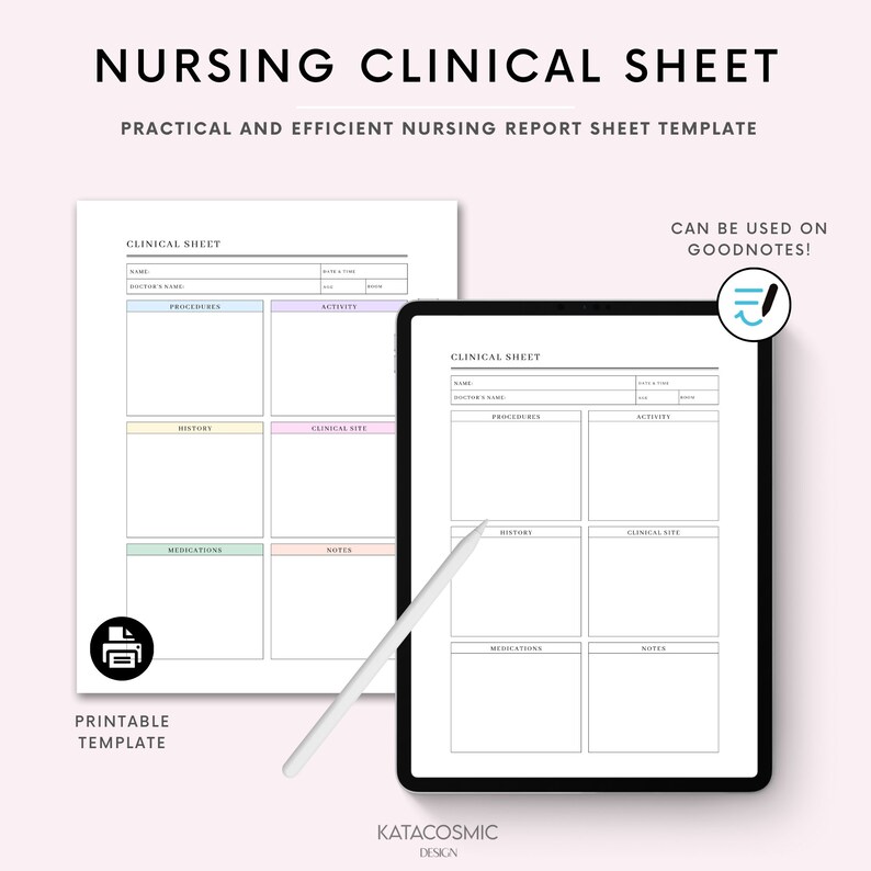 Clinical Notes Sheet.pdf Printable Nursing Clinical Sheet, Nurse Clinical Overview, Nurse Report ...
