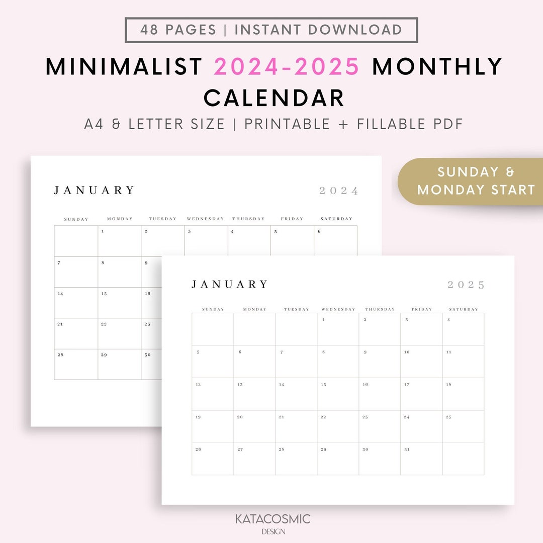 Editable 2024 2025 Monthly Calendar Back To School Teacher Calendar