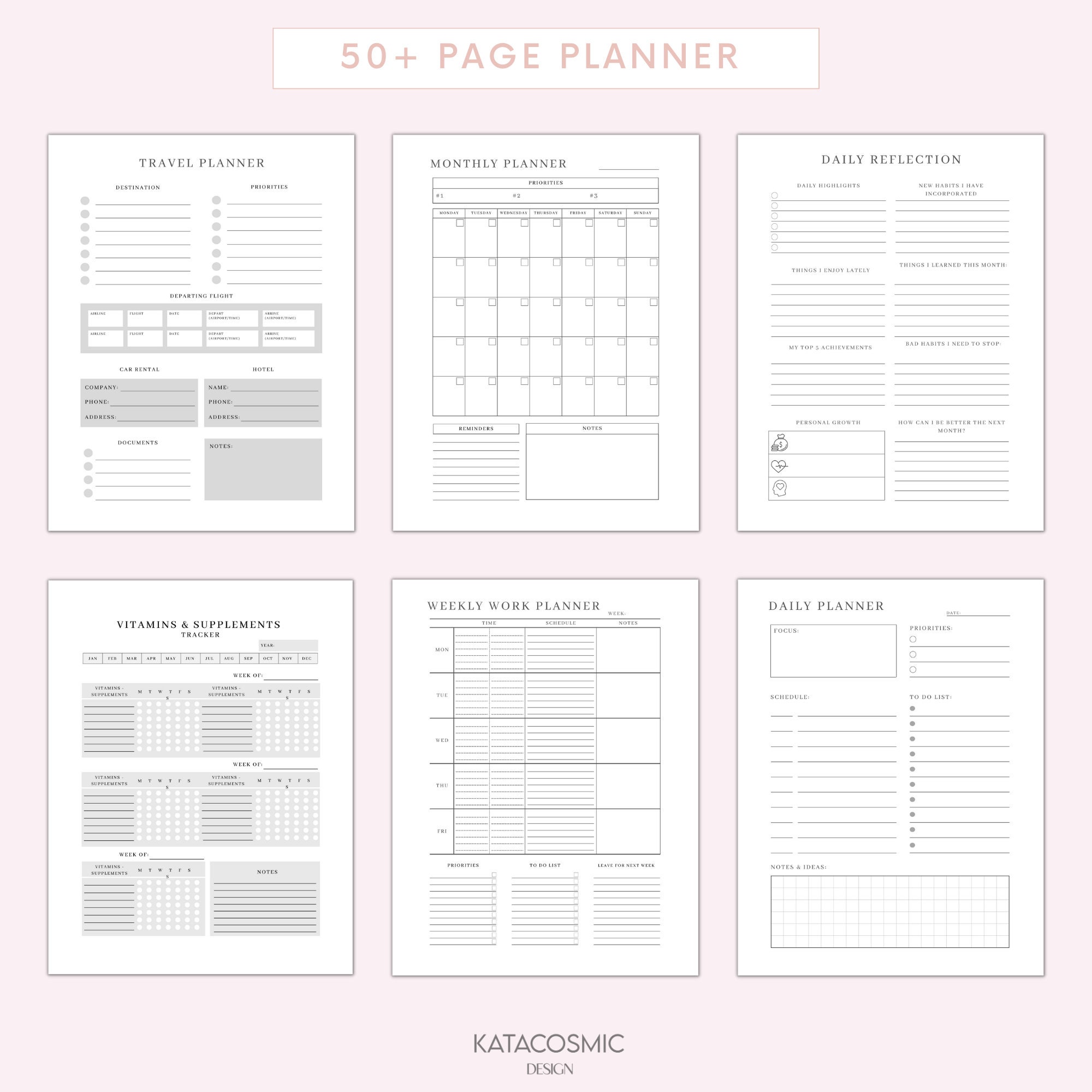 2025 Goal Planner Bundle, Daily Weekly Monthly Quarterly Yearly Goals ...