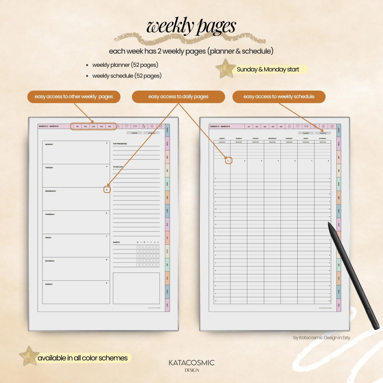 Remarkable Paper Pro Ultimate Planner for 2025 & 2026, Linked Notebook ...