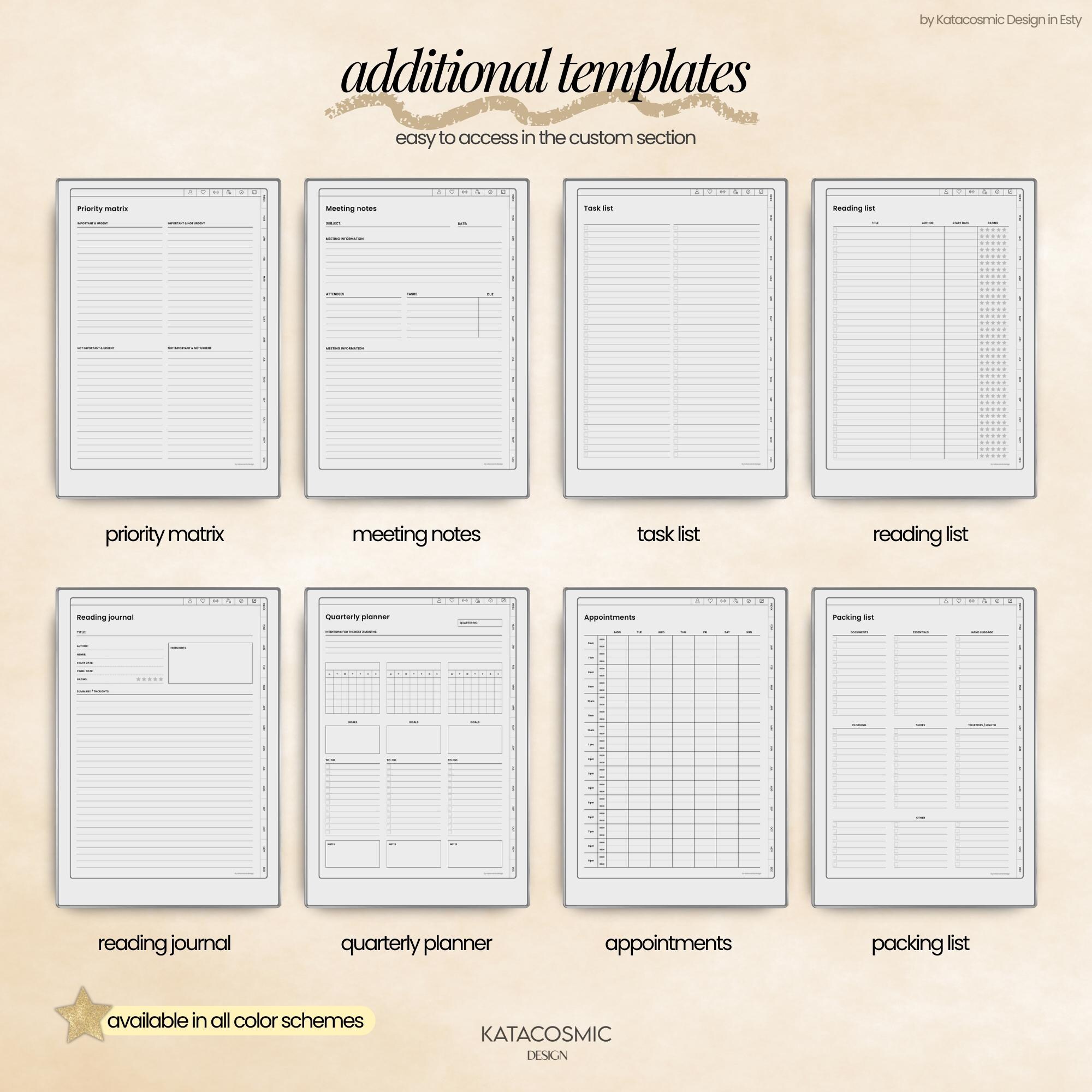 Remarkable Paper Pro Ultimate Planner for 2025 & 2026, Linked Notebook ...
