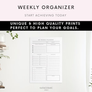 Week at a Glance Printable, Undated Weekly Planner Template, Week ...
