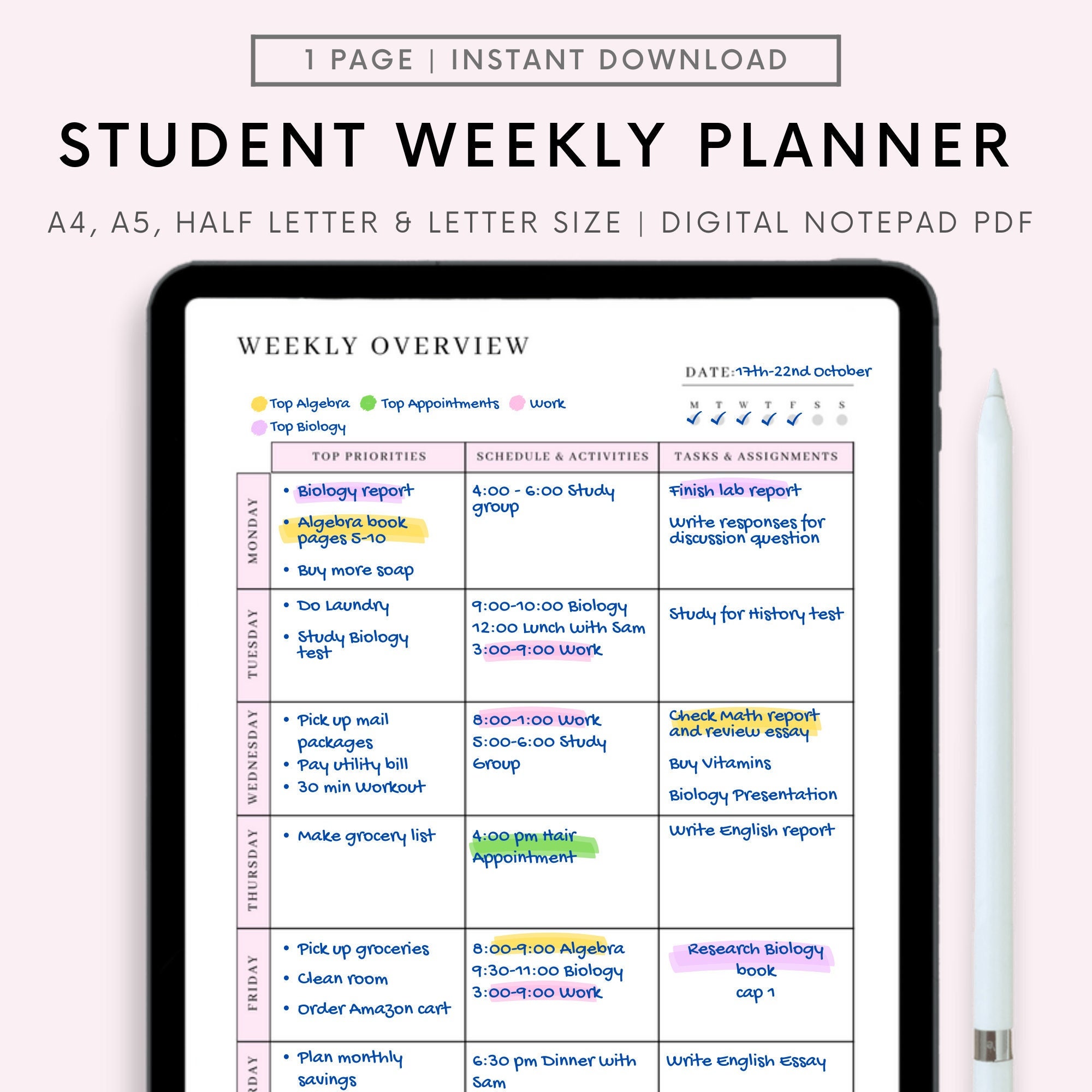 college-student-weekly-planner-printable-student-planner-college-planner-school-planner-instant-digital-download-etsy