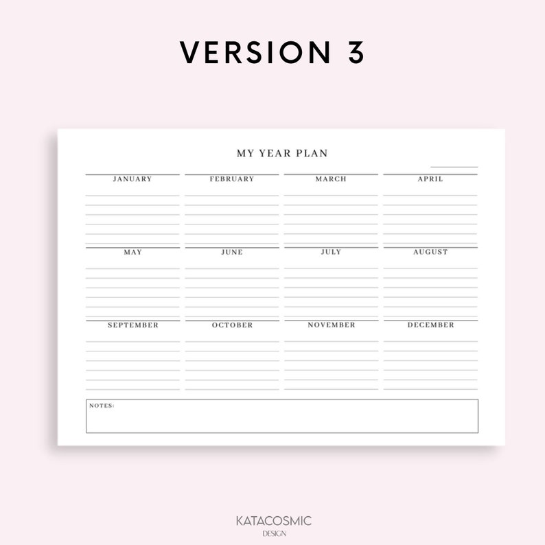 Yearly Tasks Printable Landscape, Yearly to Do List, Minimalist Yearly ...