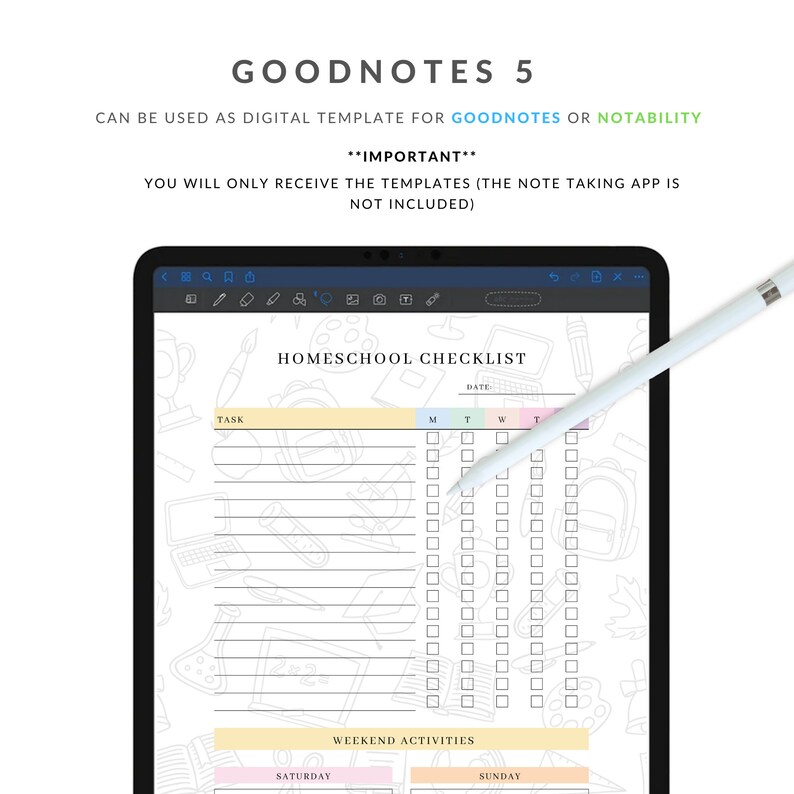 Editable Homeschool Planner Digital School Planner Printable Homeschool Schedule Daily Schedule for kids School Routine Chart PDF image 4