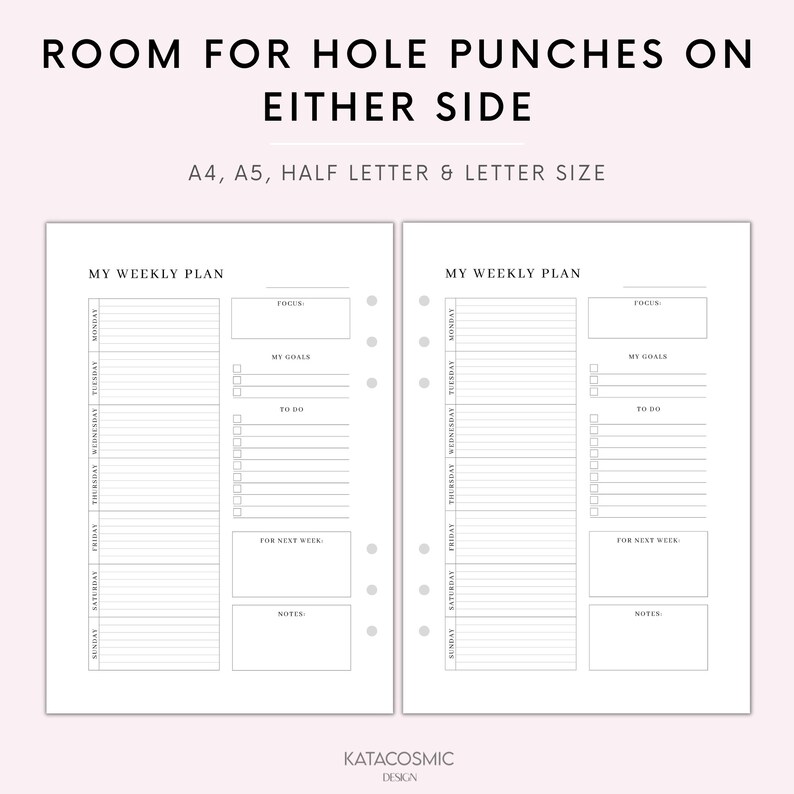 Weekly to Do List Printable, Minimalist Weekly Planner, Weekly Agenda ...