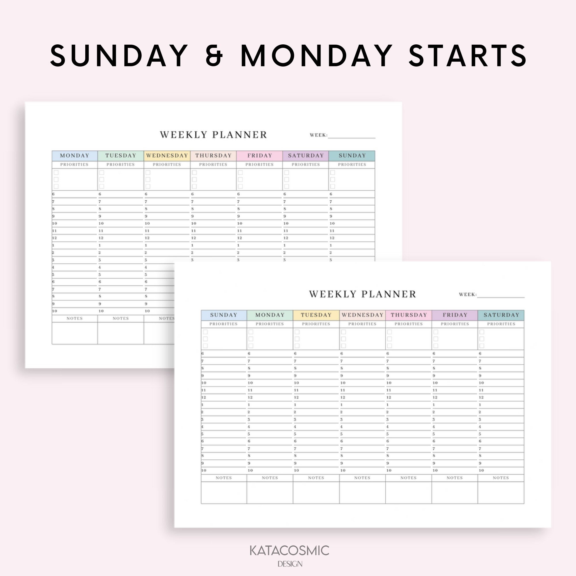 Digital Weekly Schedule for Goodnotes, 24/7 Weekly Timetable, Hourly ...