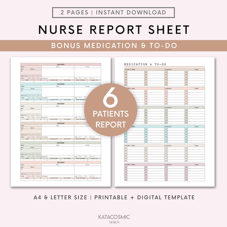 6 Patient Report Sheet Nursing Med Surg Report Sheet Nurse Brain Sheet ...