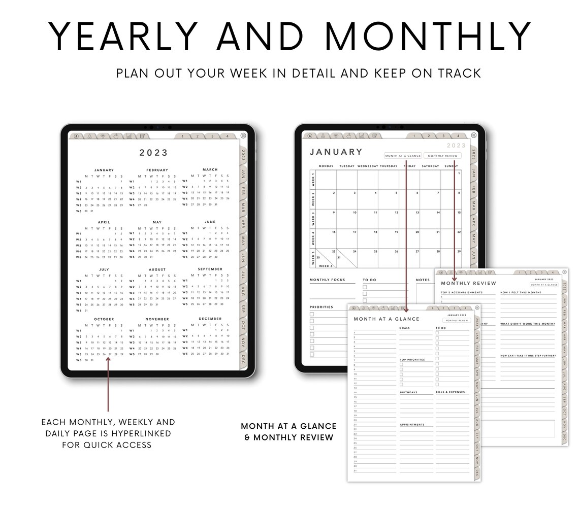 2023 Digital Planner 2023 Student Planner Daily Weekly & Etsy