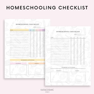 Editable Homeschool Planner Digital School Planner Printable Homeschool Schedule Daily Schedule for kids School Routine Chart PDF image 3