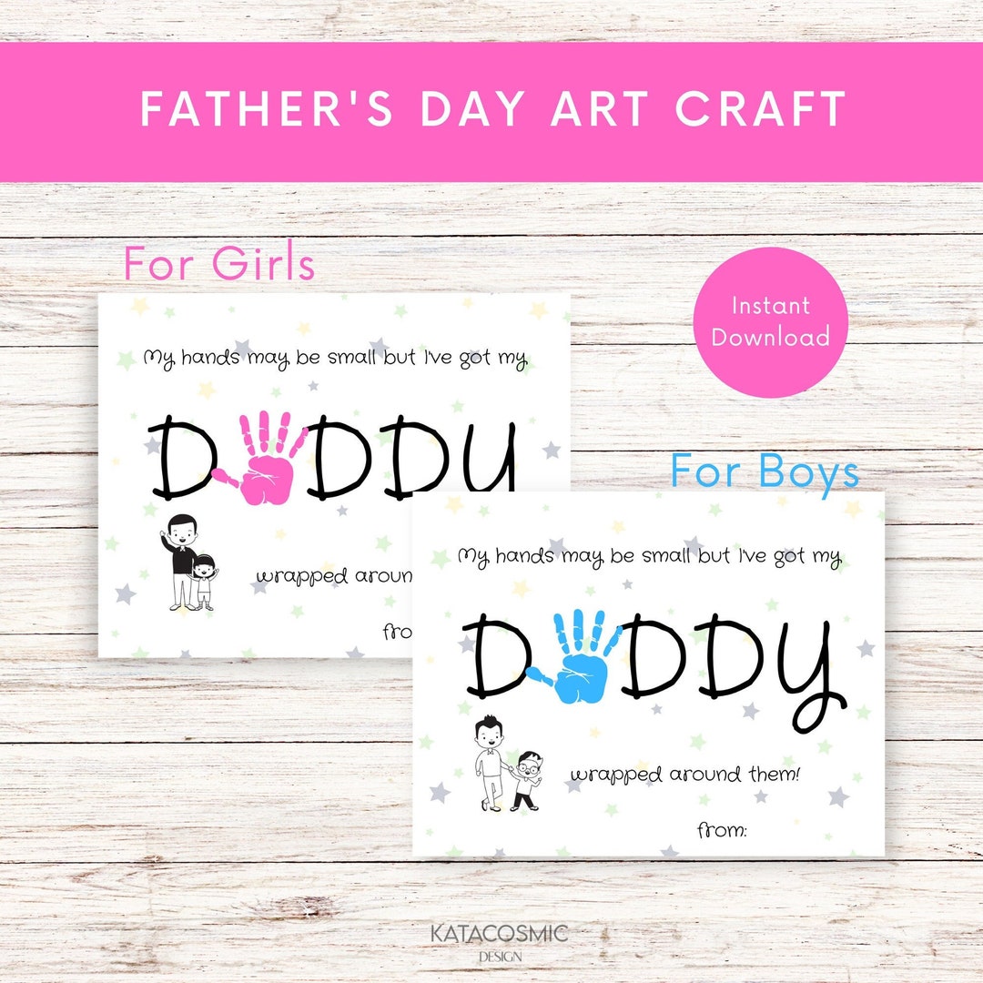 Handprint Art Craft / Daddy Dad / Small Fingers Wrapped Around / Father ...