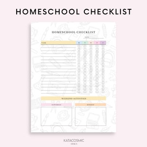 Editable Homeschool Planner Digital School Planner Printable Homeschool Schedule Daily Schedule for kids School Routine Chart PDF image 2