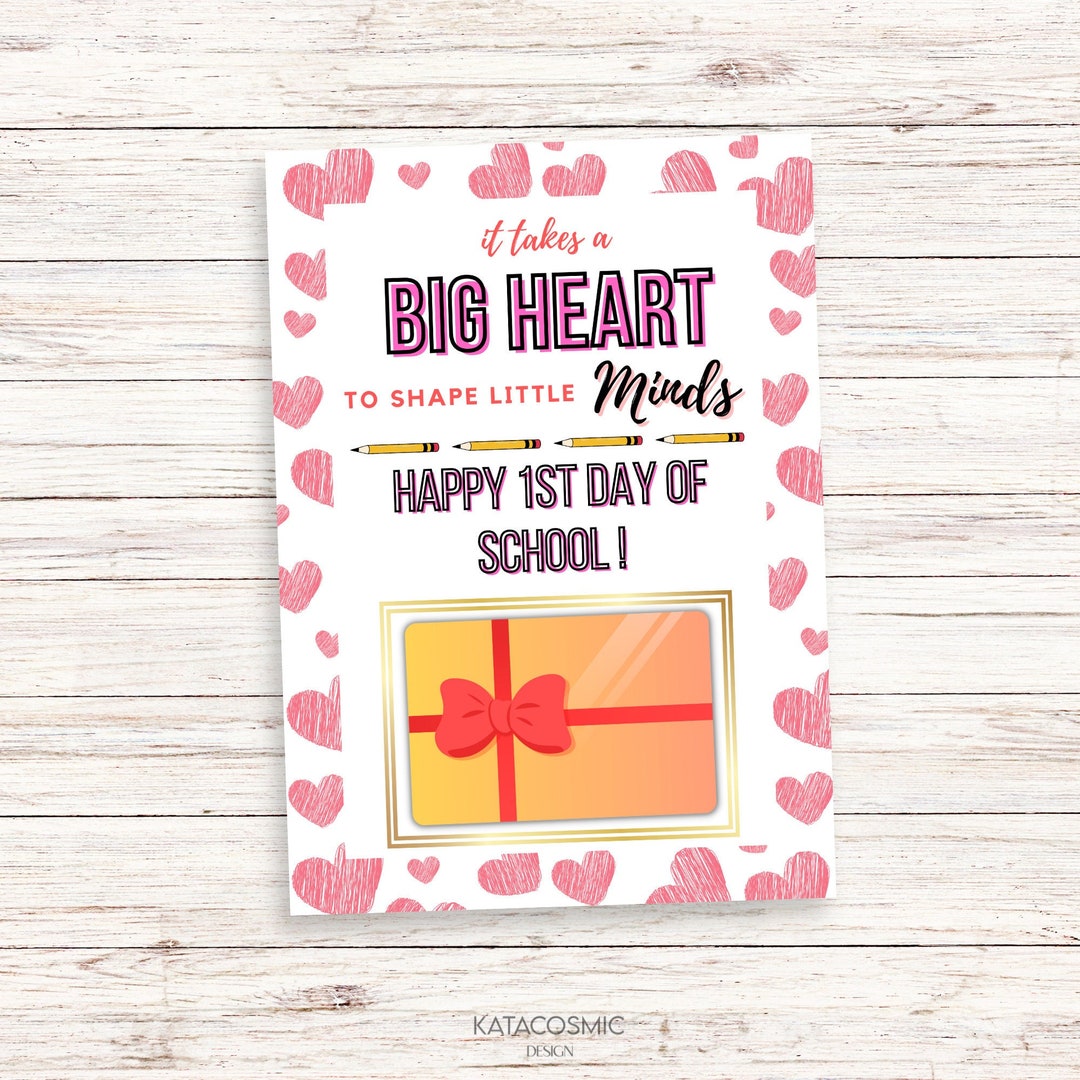 Back to School Printable Gift Card Holder, School Supply Gift Card